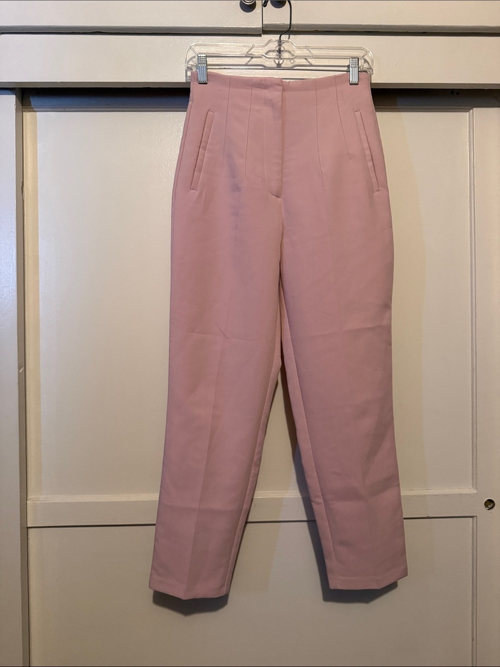 Zara Blush Pink Straight-Leg Tailored Pants